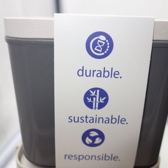 NEW Set of 6 Astrik Biodegradable Plastic Dry Storage Containers Canisters Gray - Picture 7 of 8